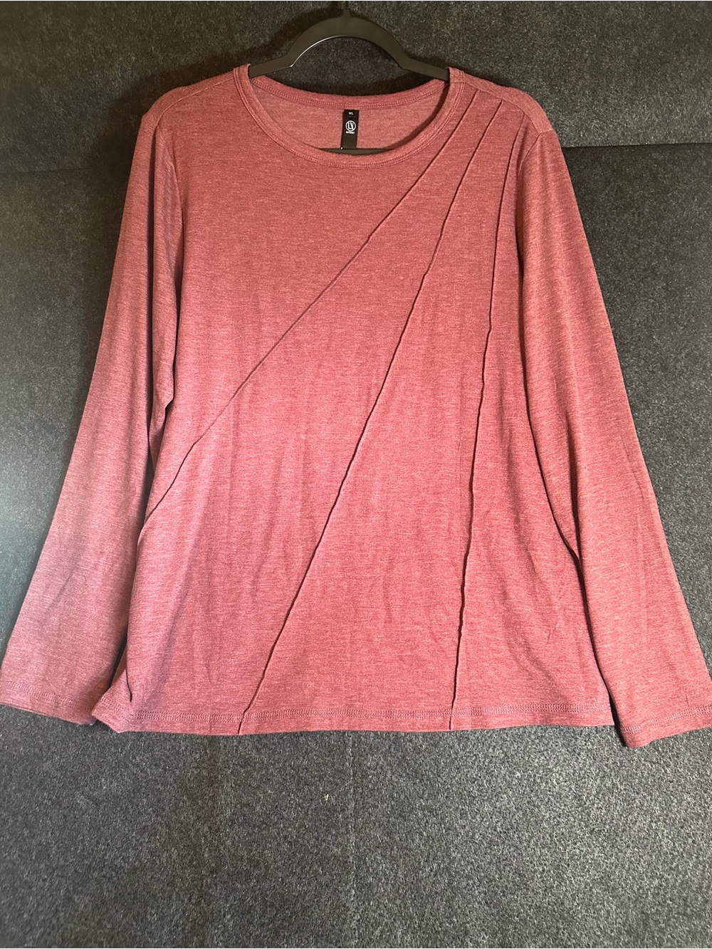 Automet Women's Burgundy Long Sleeve Crew Neck Top Shirt Size XL